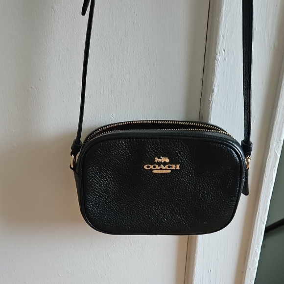Coach Black Pebbled Leather Crossbody Bag - Picture 1 of 5